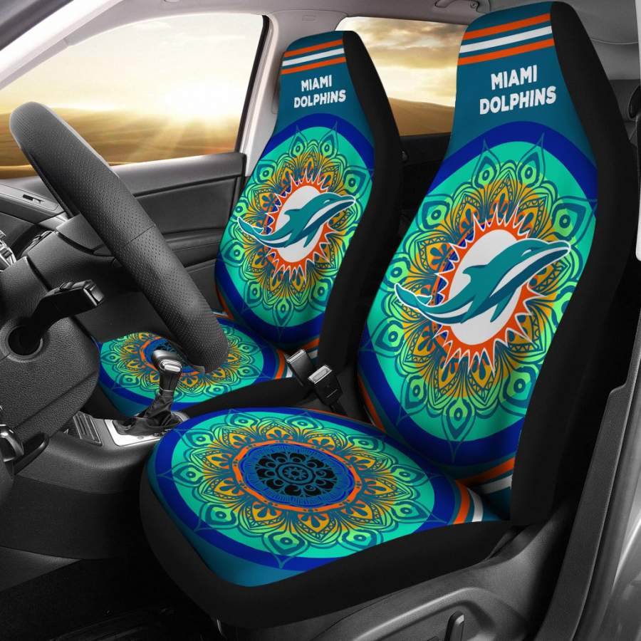 Unique Magical And Vibrant Miami Dolphins Car Seat Covers