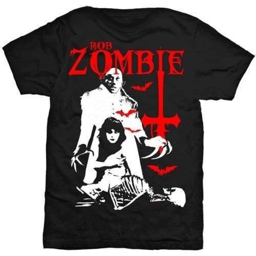 Men’s Summer Fashion T-shirt Rob Zombie Mens T Shirt Black Teenage Nosferatu Vampire Logo Official  Size: S M L XL XXL XXXL
