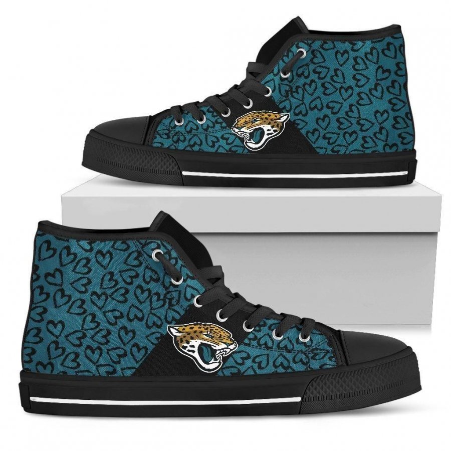 Perfect Cross Color Absolutely Nice Jacksonville Jaguars High Top Shoes #285