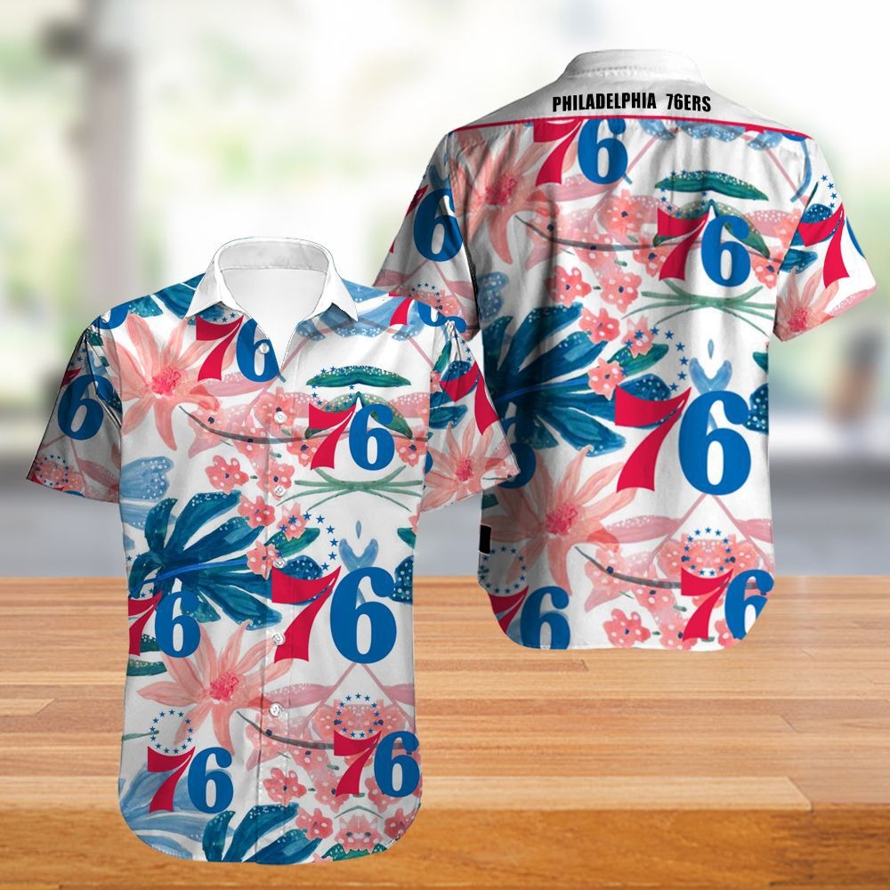 Vintage Philadelphia 76Ers Hawaiian Shirt