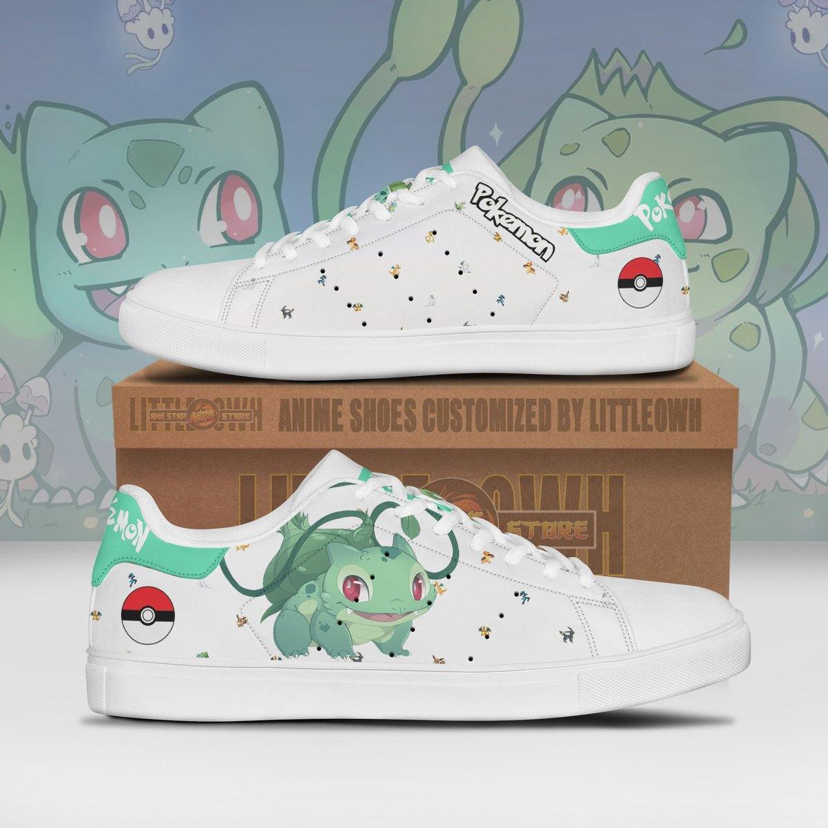 Pokemon Bulbasaur Skateboard Shoes Custom Anime Sneakers