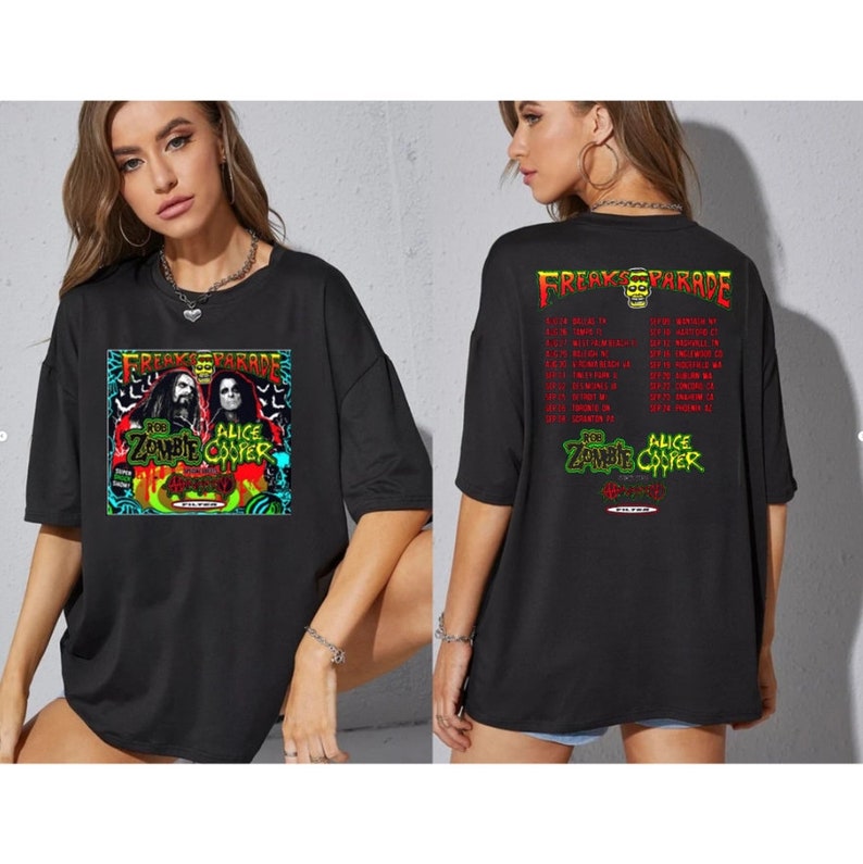 Rob Zombie Freaks On Parade Tour 2023 Shirt, Rob Zombie Alice Cooper Dates Sweatshirt, Rob Zombie Merch, 2023 Music Festival, Gift For Fan