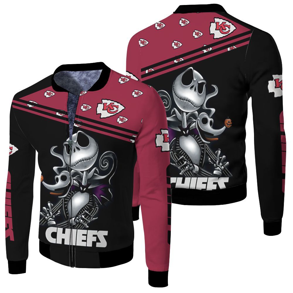 Jack Skellington Kansas City Chiefs 3D T Shirt Hoodie Jersey Fleece Bomber Jacket