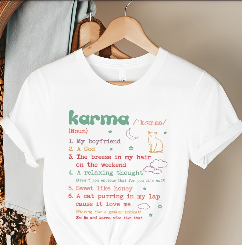 Taylor The Eras Tour T-Shirt, Karma Dictionary Tee, Karma Is My Boyfriend,Karma Is A God Tee,Taylor Swiftie Merch Shirt,Taylor’S Version