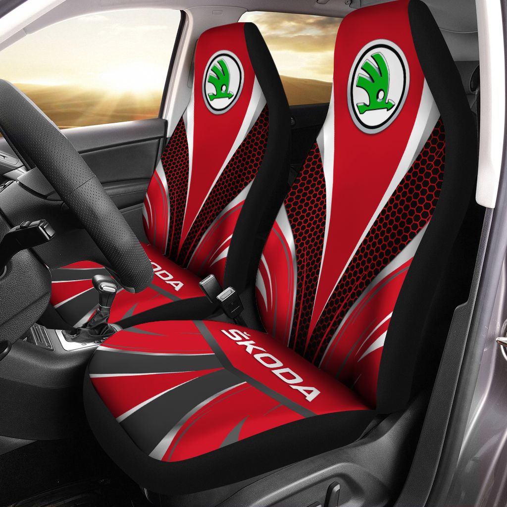 Škoda Auto NQP-NH Car Seat Cover (Set of 2) Ver 1 (Red)