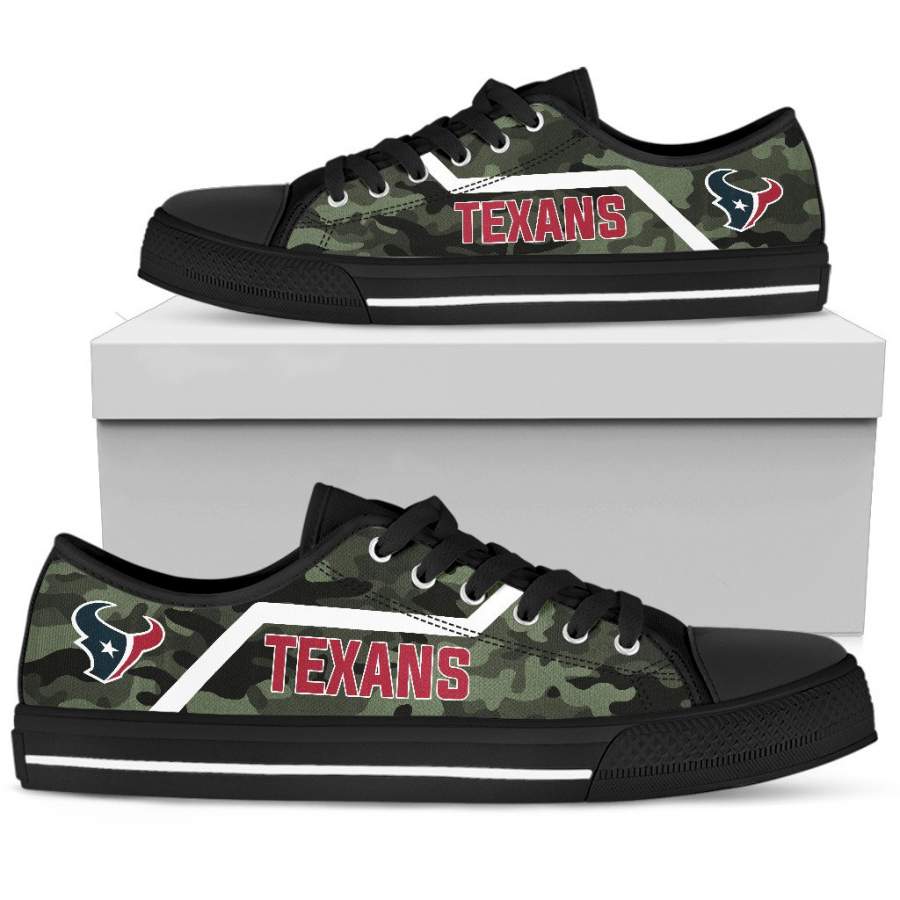 Simple Camo Houston Texans Low Top Shoes