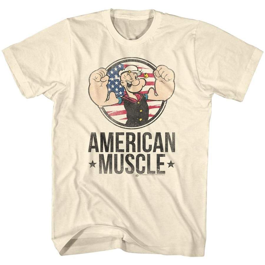 Popeye The Sailor Man 1960’s Cartoon Vintage Style American Muscle Adult T-Shirt