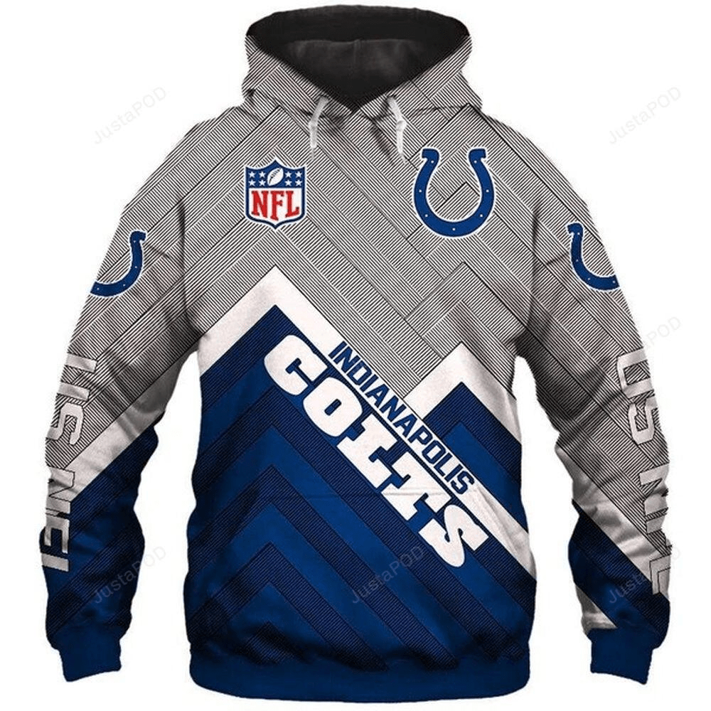 Tshirtcustom - Custom Hoodie - Indianapolis Colts 3D Hoodie Zip Hoodie - Nfl 3D All Over Print Hoodie Zip Hoodie For Fans