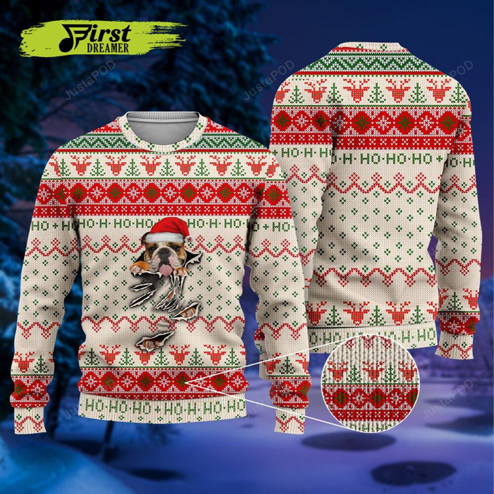 English Bulldog Scratch Christmas Ugly Sweater – TXTrend Shop