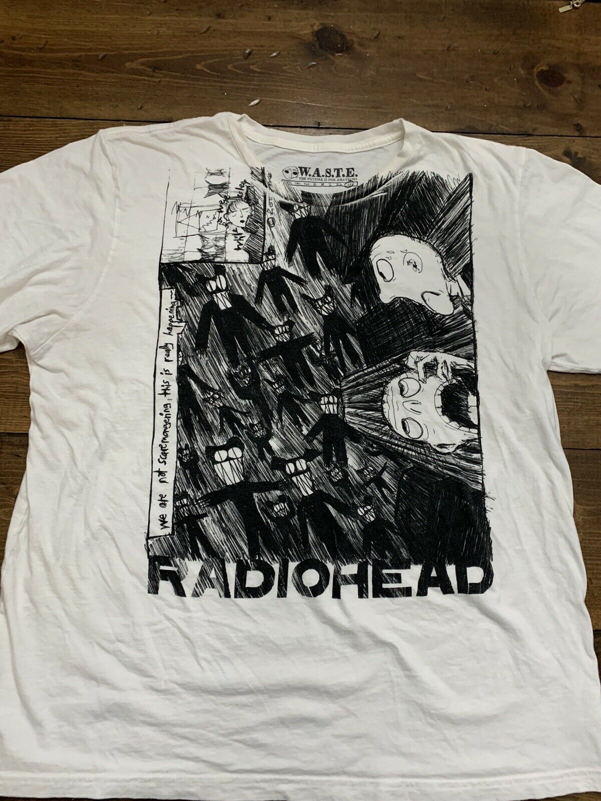 W.a.s.t.e. Vintage 2000 Radiohead Scribble T-shirt