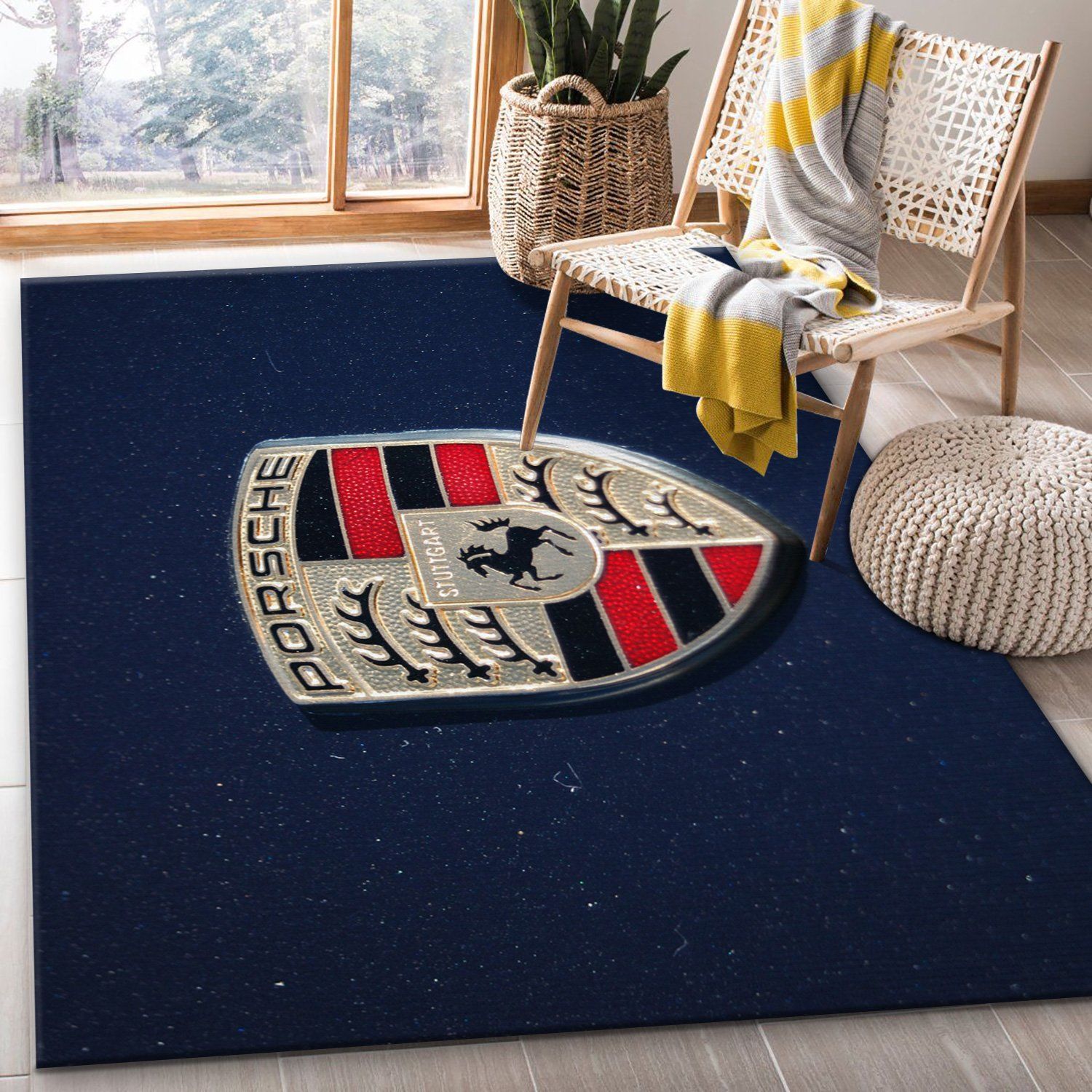 Porsche Logo Ver13 Area Rug For Christmas Bedroom Rug Home Decor Floor Decor