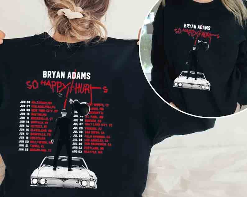 Bryan Adams Tour 2023 T-Shirt, So Happy Hurts Tour, Vintage Bryan Adams Shirt, 1985 Bryan Adams Shirt