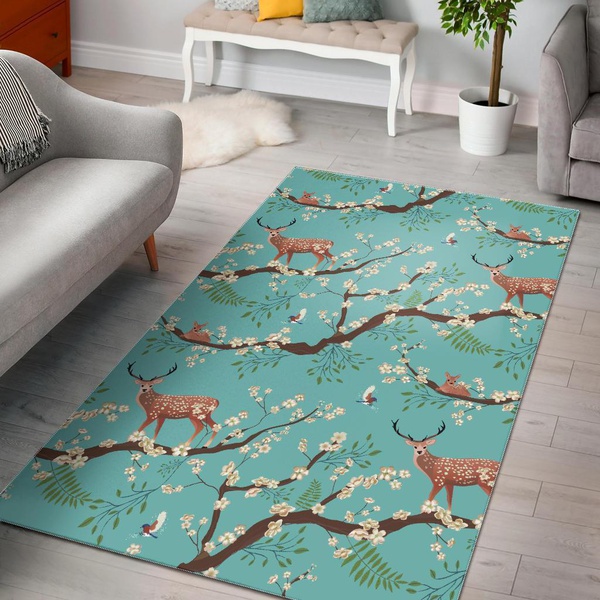 Deer Blossom Tree Pattern Print Area …