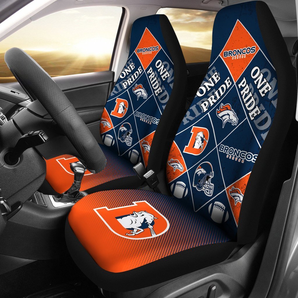 Pride Flag of Pro Denver Broncos Car Seat Covers