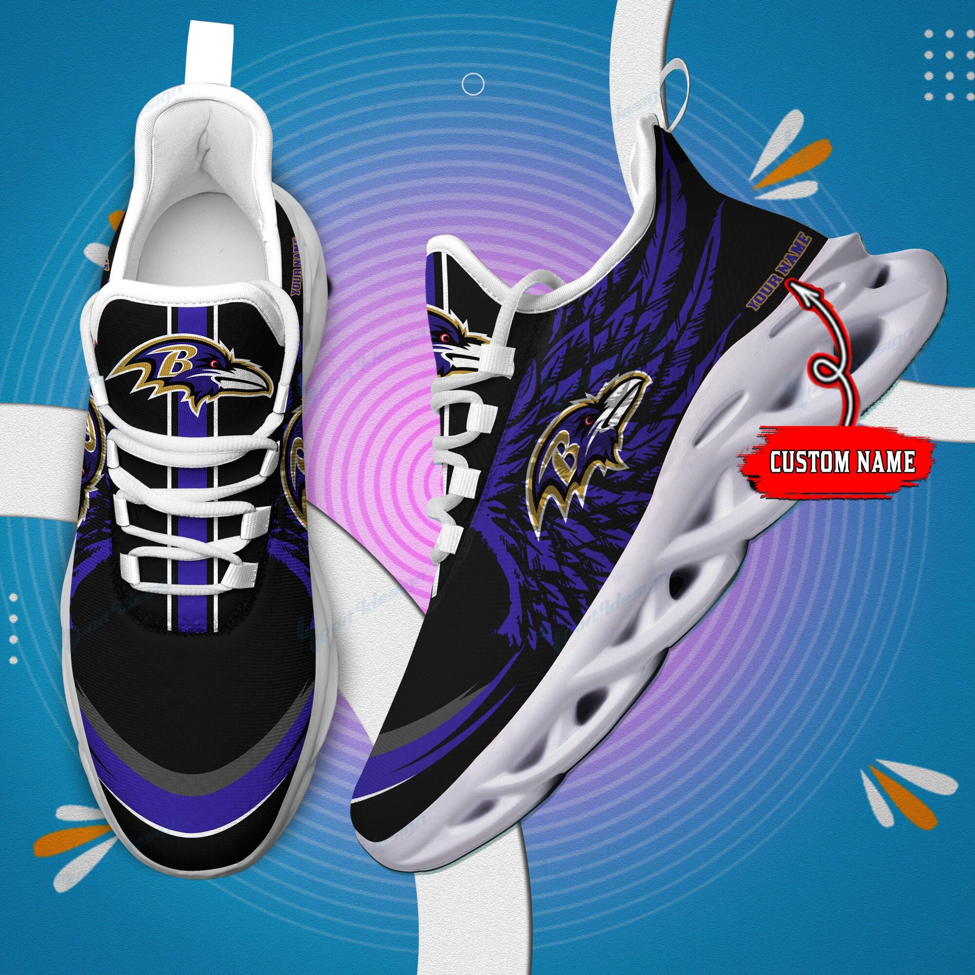 Baltimore Ravens Personalized Yezy Running Sneakers Bb656