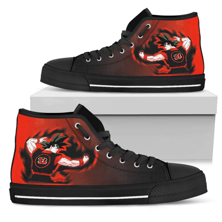 Son Goku Saiyan Power Cincinnati Bengals High Top Shoes