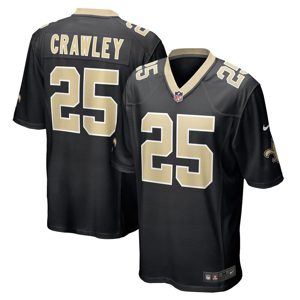 Men’S New Orleans Saints Ken Crawley Nike Black Game Jersey - Opalve Store