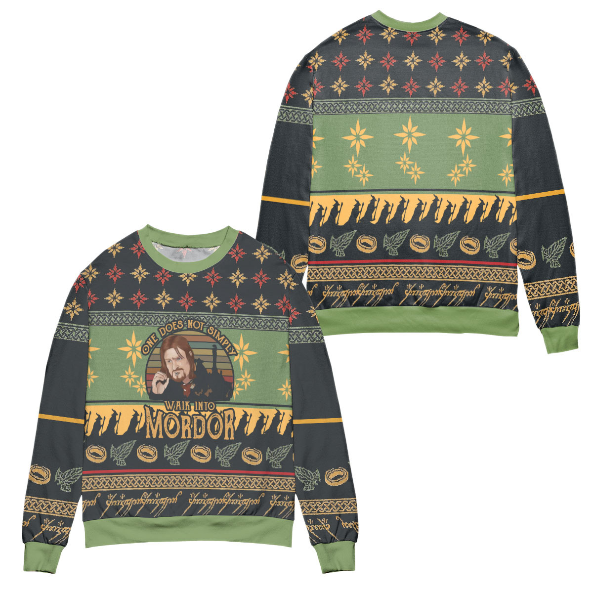 Lord Of The Rings Boromir One Does Not Simply Walk Into Mordor Ugly Christmas Sweater – All Over Print 3D Sweater