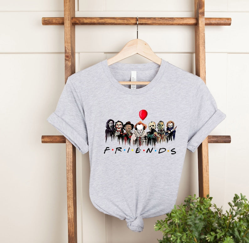 Horror Characters Friends Sweatshirt, Halloween Horror Characters Shirt, Friends Halloween Shirt, Horror Movie Characters Shirt, Halloween