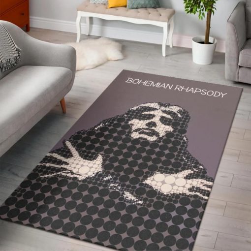 Queen Bohemian Rhapsody Freddie Mercury Rug All Over Print Logo Custom Area Rug Carpet Full Sizes Home Living Rug Carpet Decor