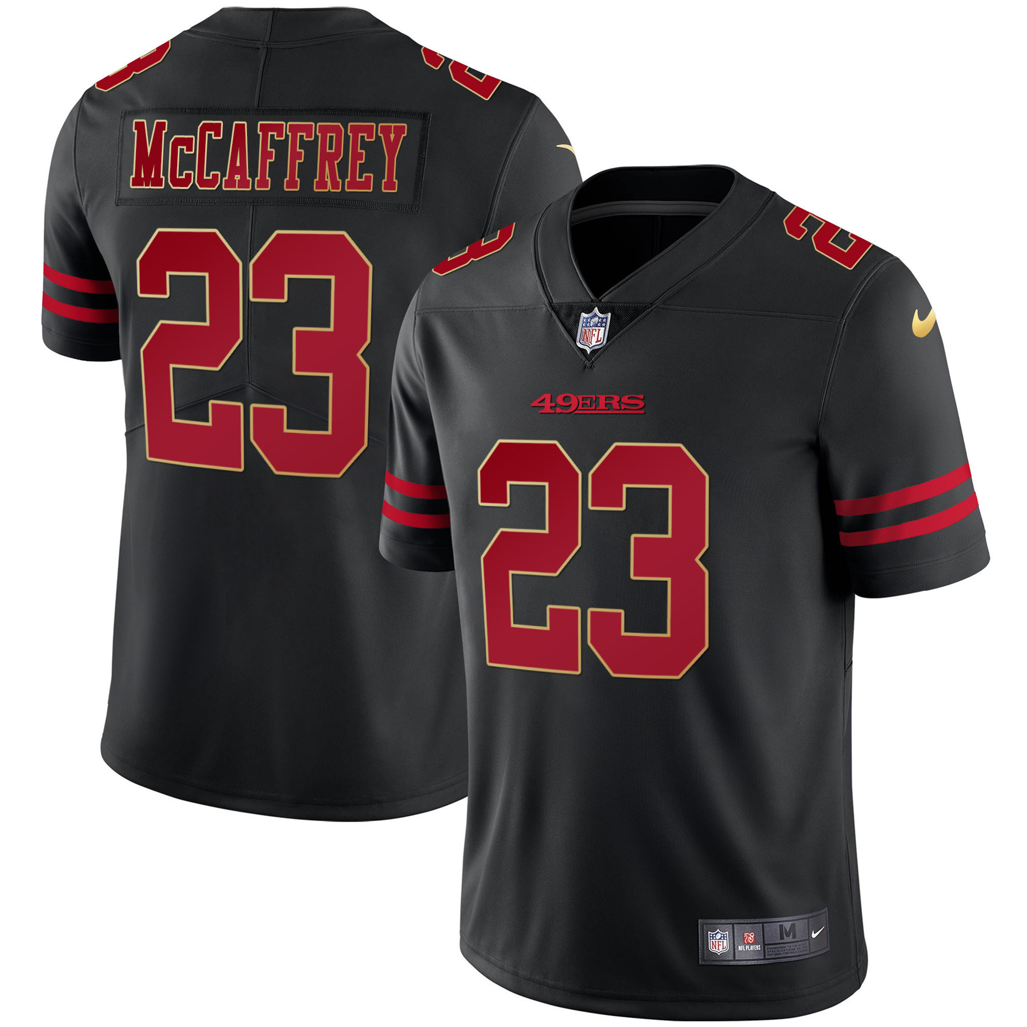 49Ers Black Gold Vapor Player Jersey – All Stitched