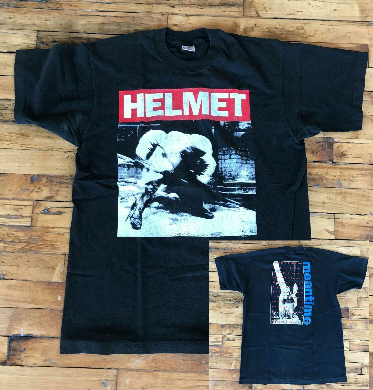 Vintage Shirt Helmet Meantime Grunge Rare T-shirt Gildan Reprint