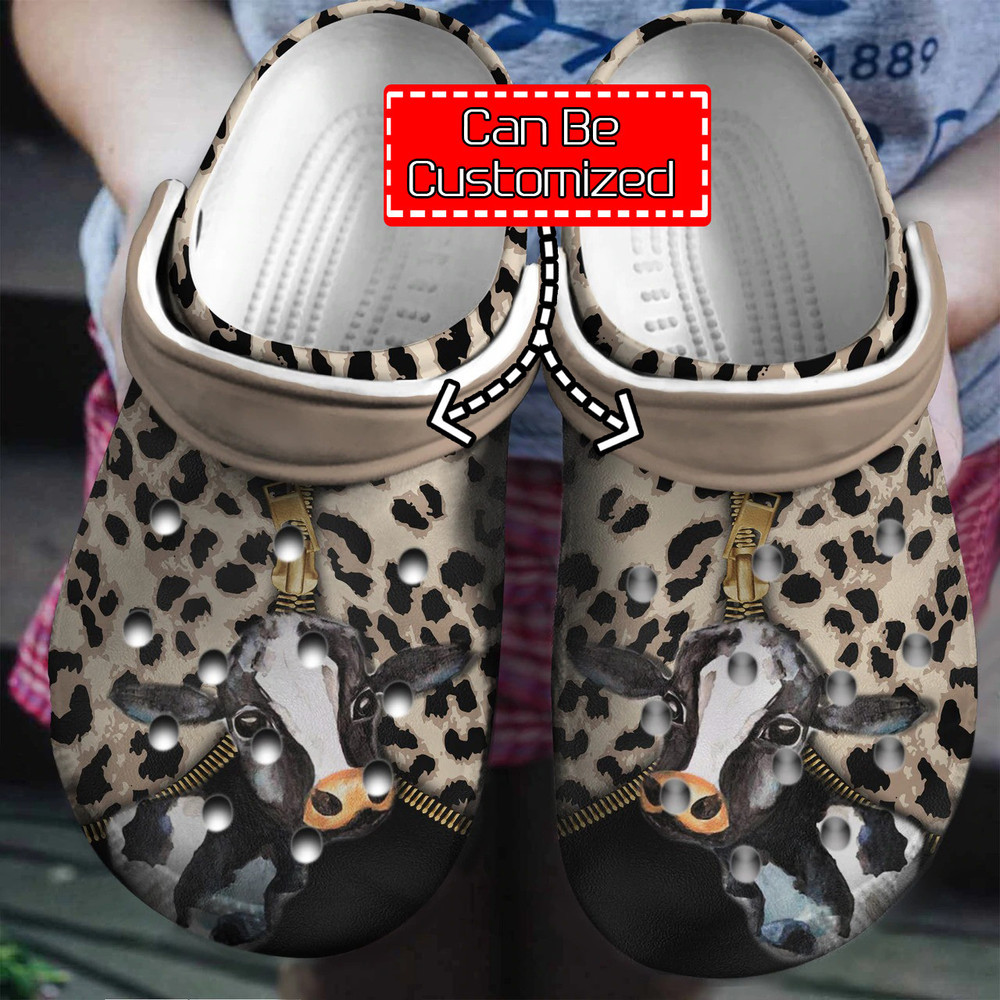 Animal Crocs – Personalized Cow Leopard Pattern Clog Shoes For Men And Women