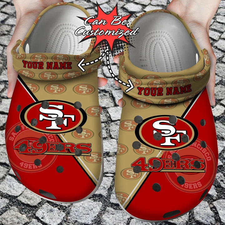 Football Crocs – Personalized San Francisco 49Ers Team Pattern Clog Shoes