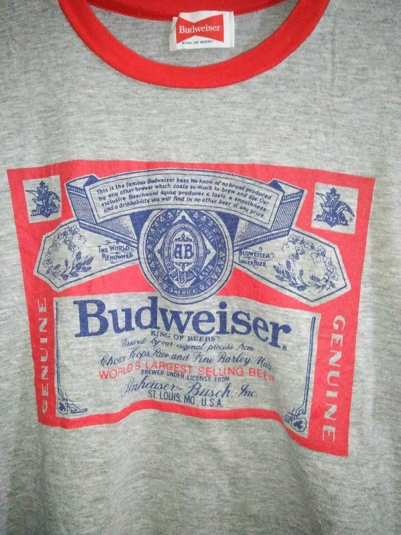 On Vintage Budweiser King Of Beers Shirt 50 50 Super Thin Shirt