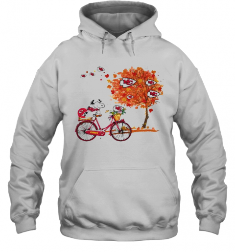 Maple Leaves Snoopy Riding Bike Logo Kansas City Chiefs Hoodie