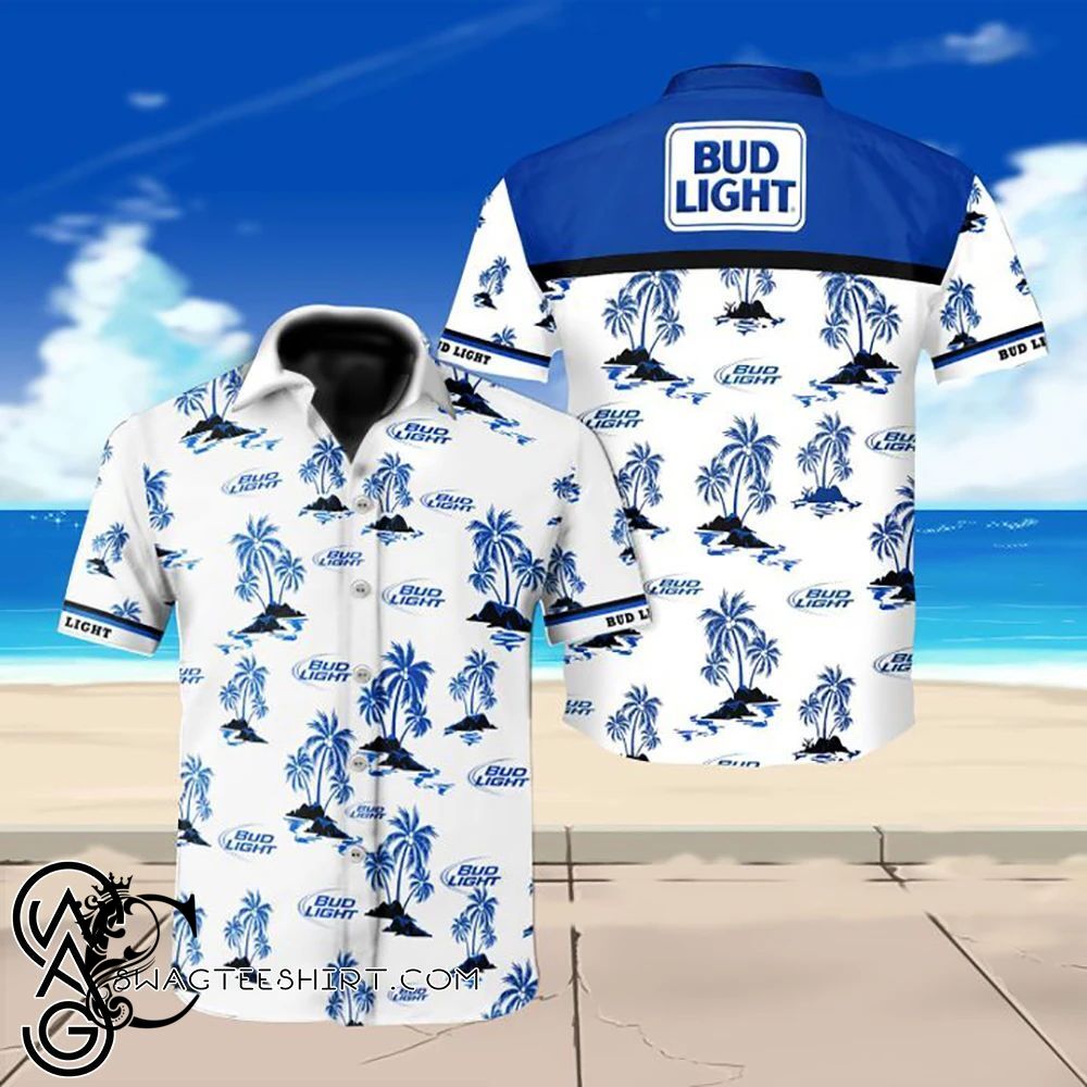 Beach Shirt Bud Light Beer Floral Hawaiian Shirt- Chillicothemall