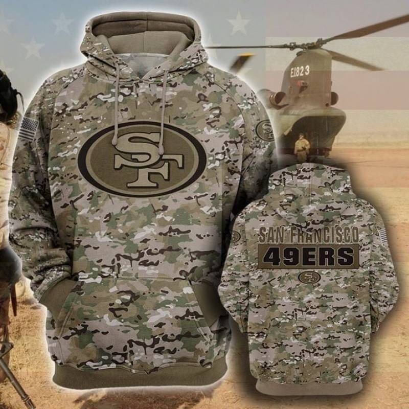 San Francisco 49Ers Camouflage Veteran 3D All Over Print Hoodie S-5Xl