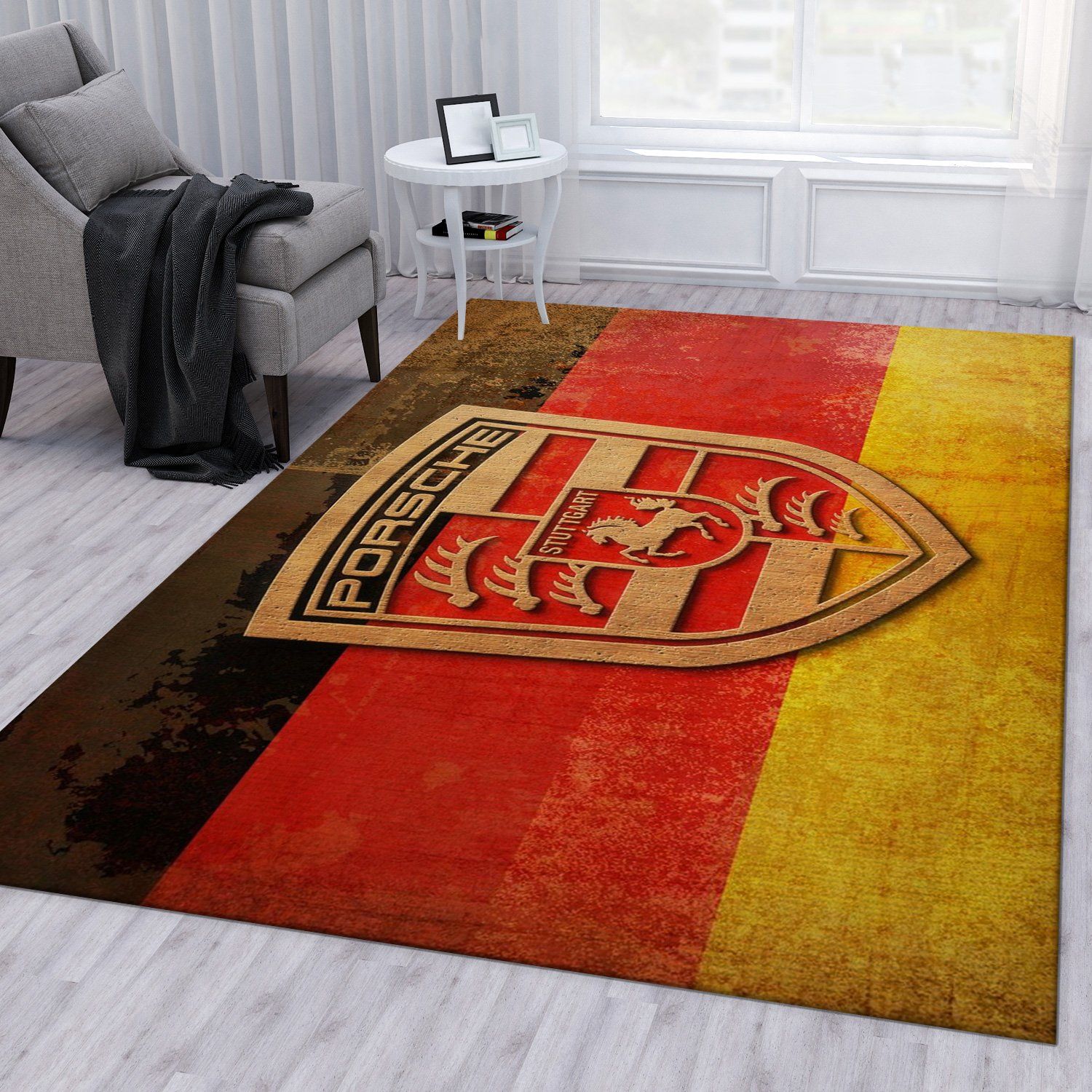 Porsche Logo Ver11 Rug Bedroom Rug Christmas Gift US Decor