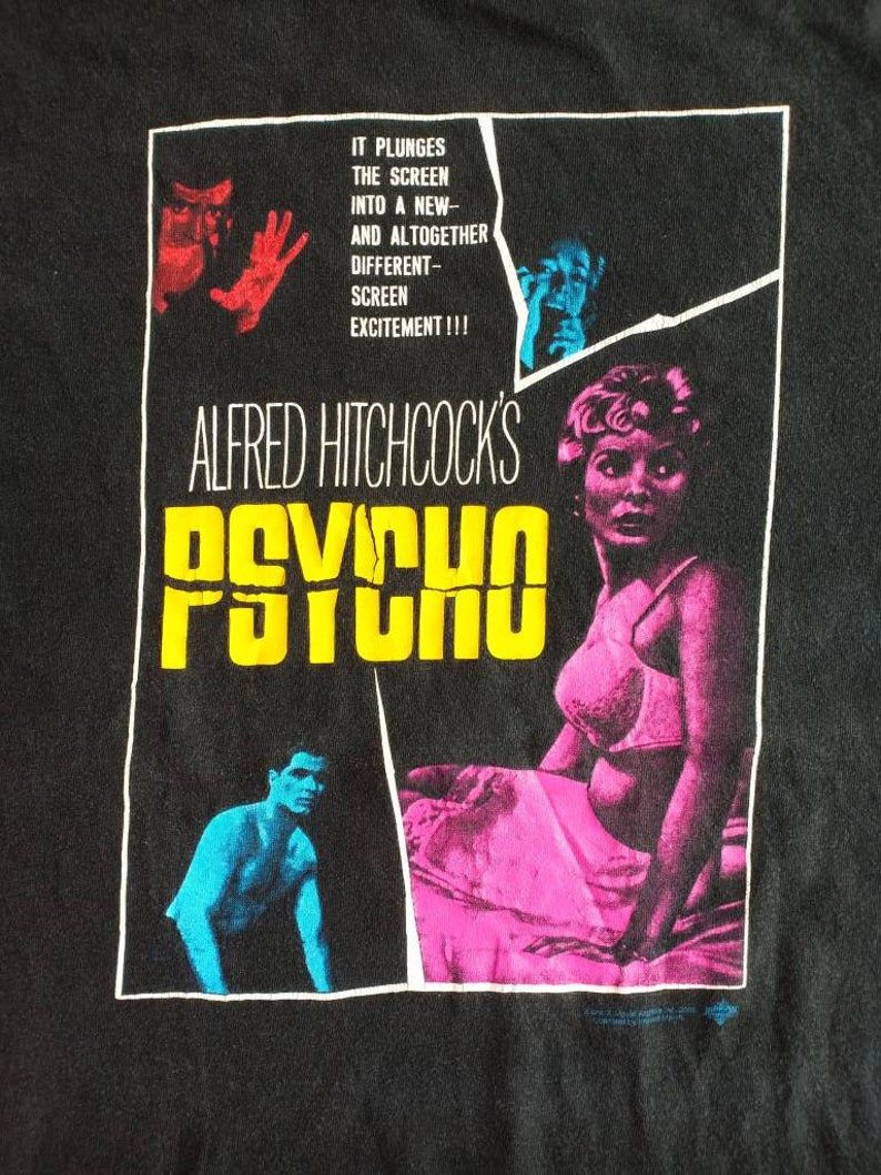 Vintage Psycho Movie 90’s t shirt Horror Hitchcock