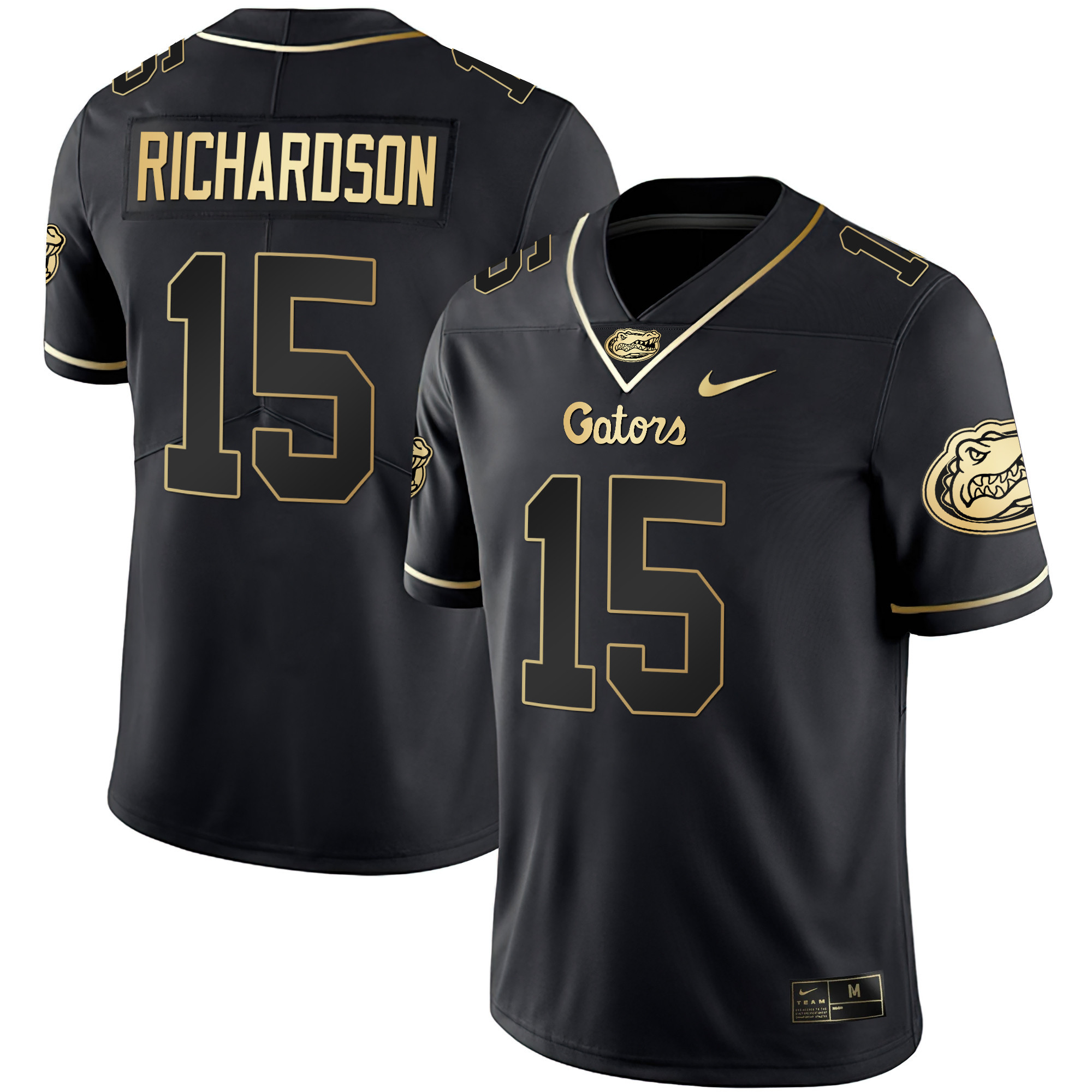 Men’S Gators Black Limited & Gold Vapor Jersey – All Stitched