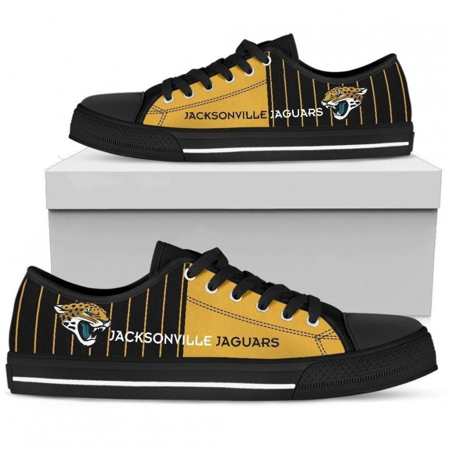 Cool Simple Design Vertical Stripes Jacksonville Jaguars Low Top Shoes #813