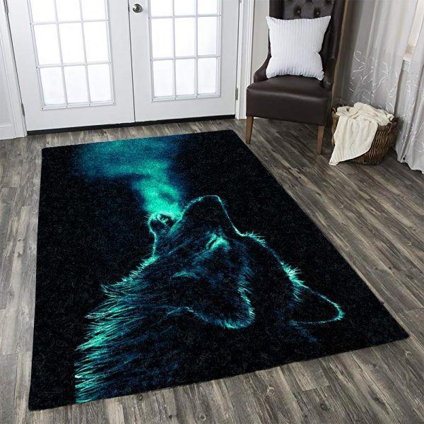 Wolf Art Home Decor Rectangle Area Rug 46