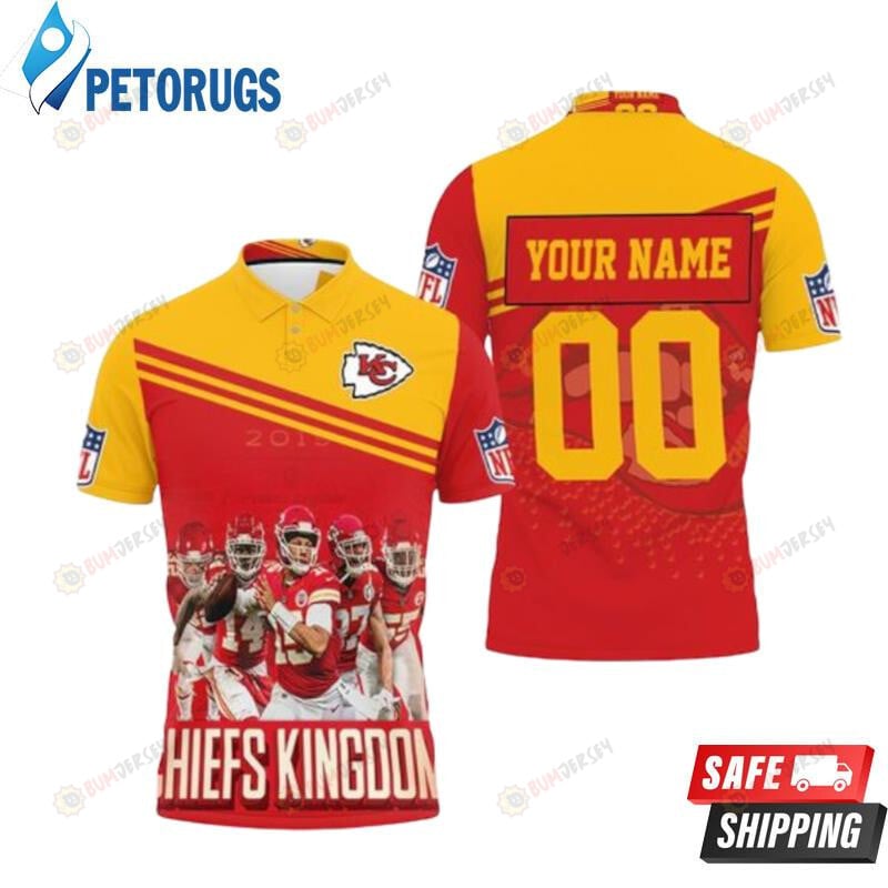 Kansas City Chiefs Kingdom Afc West Champions Division Super Bowl 2021 Custom Name & Number Printed Polo Shirt