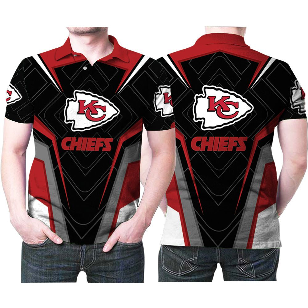 Kansas City Chiefs Logo All Over 3D Printed Gift For Kansas City Chiefs Fan Polo Shirt