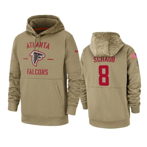 Atlanta Falcons Matt Schaub Tan 2019 Salute To Service Sideline Therma Pullover Hoodie