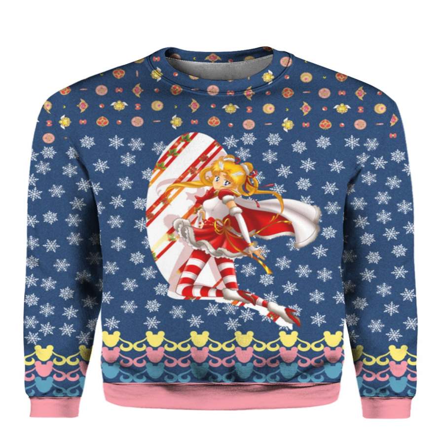 Sailor Moon Anime 3D Print Ugly Christmas Sweater