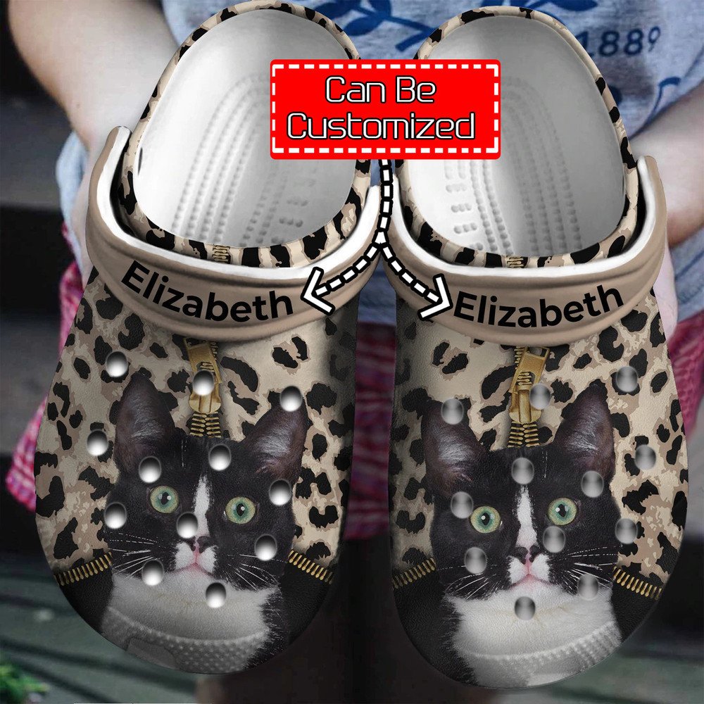 Animal Crocs – Personalized Cat Leopard Pattern Clog Shoes For Men And Women