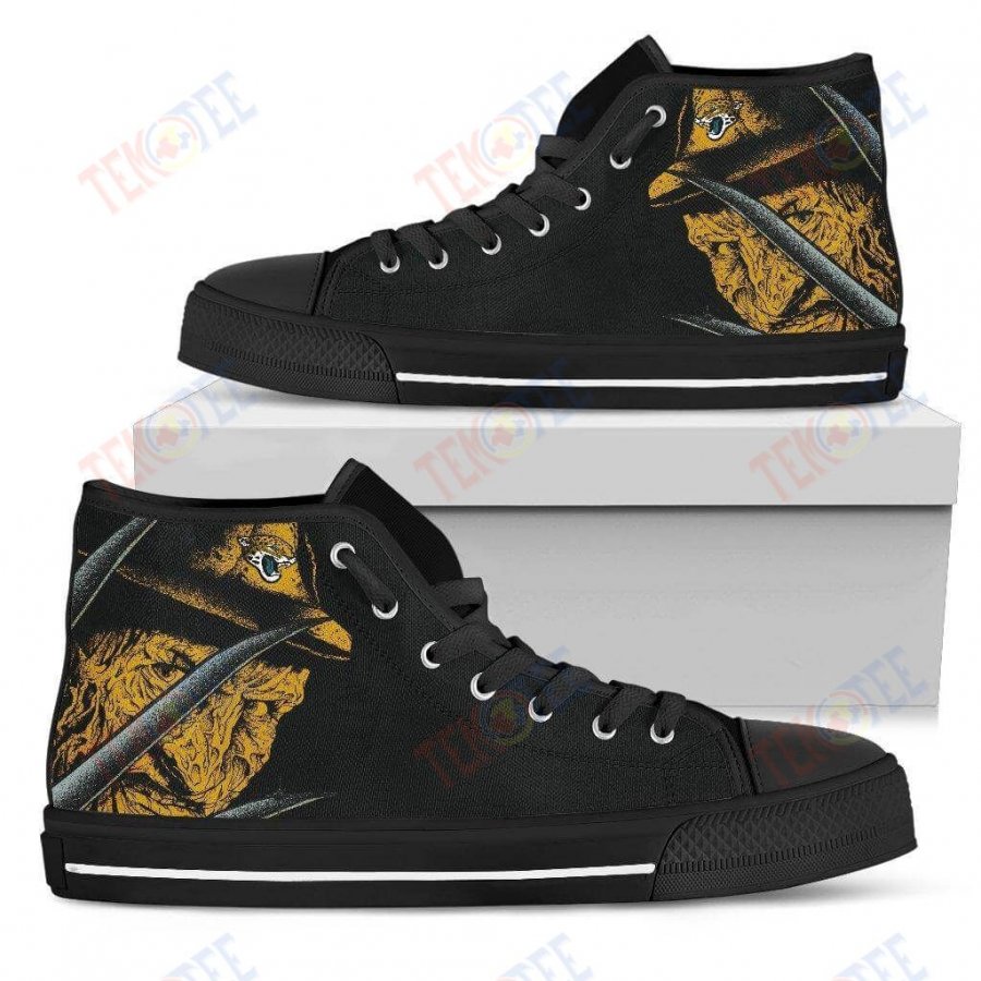 Mens Womens Jacksonville Jaguars Nightmare Freddy Colorful High Top Shoes 3D Printable TMT607