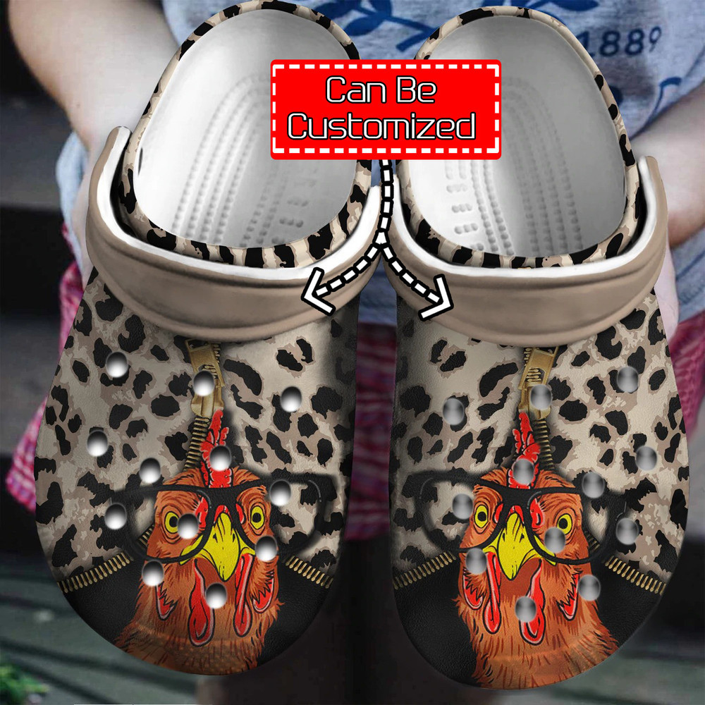 Animal Crocs – Personalized Chicken Leopard Pattern Clog Shoes For Men And Women