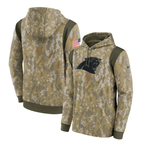 Carolina Panthers Camo 2021 Salute To Service Therma Hoodie