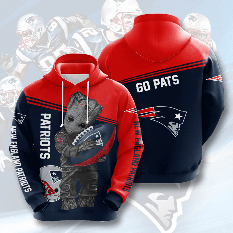 Groot Hold New England Patriots 76 Unisex 3D Hoodie Gift For Fans