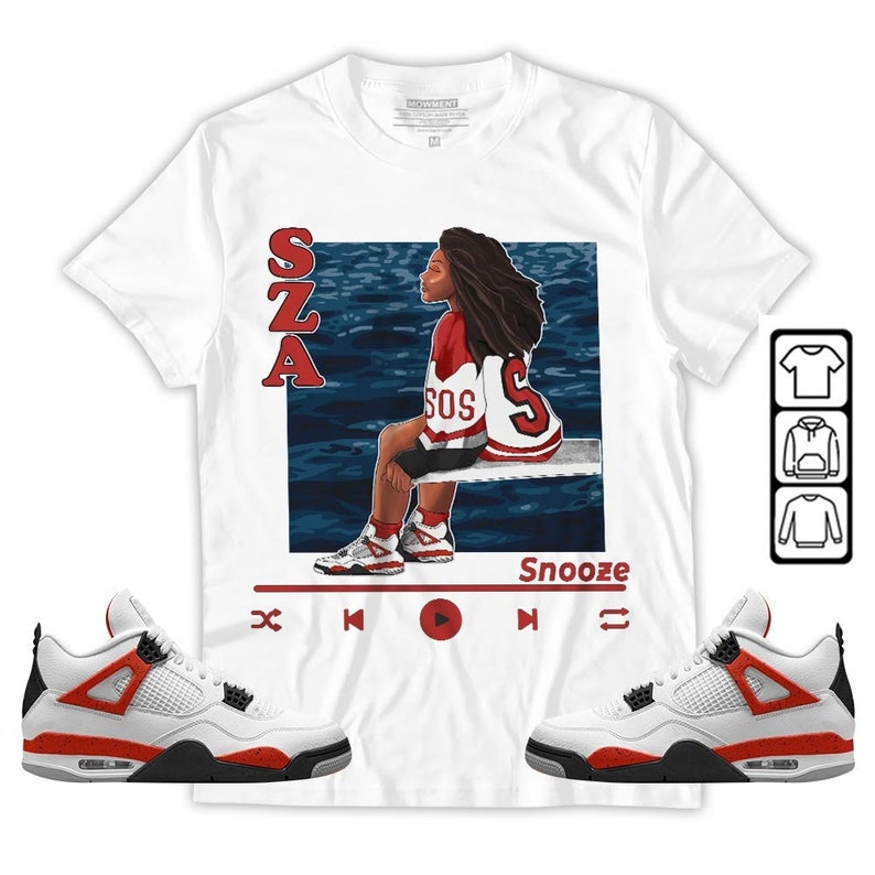 Sza Sos Vintage Unisex Shirt To Match Sneaker Red Cement 4S Tee, Jordan 4 Red Cement T-Shirt