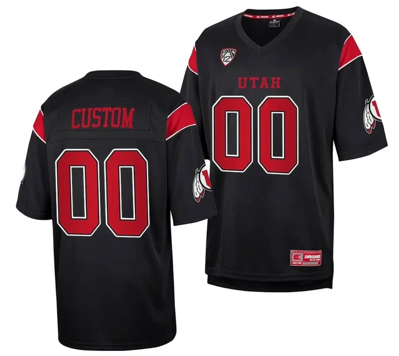 Utah Utes Black Custom Jersey – All Stitched