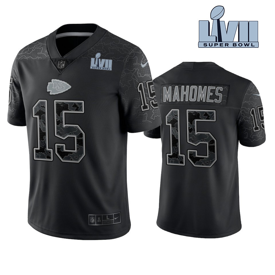 Patrick Mahomes 15 Kansas City Chiefs Super Bowl Lvii Reflective Limited Jersey