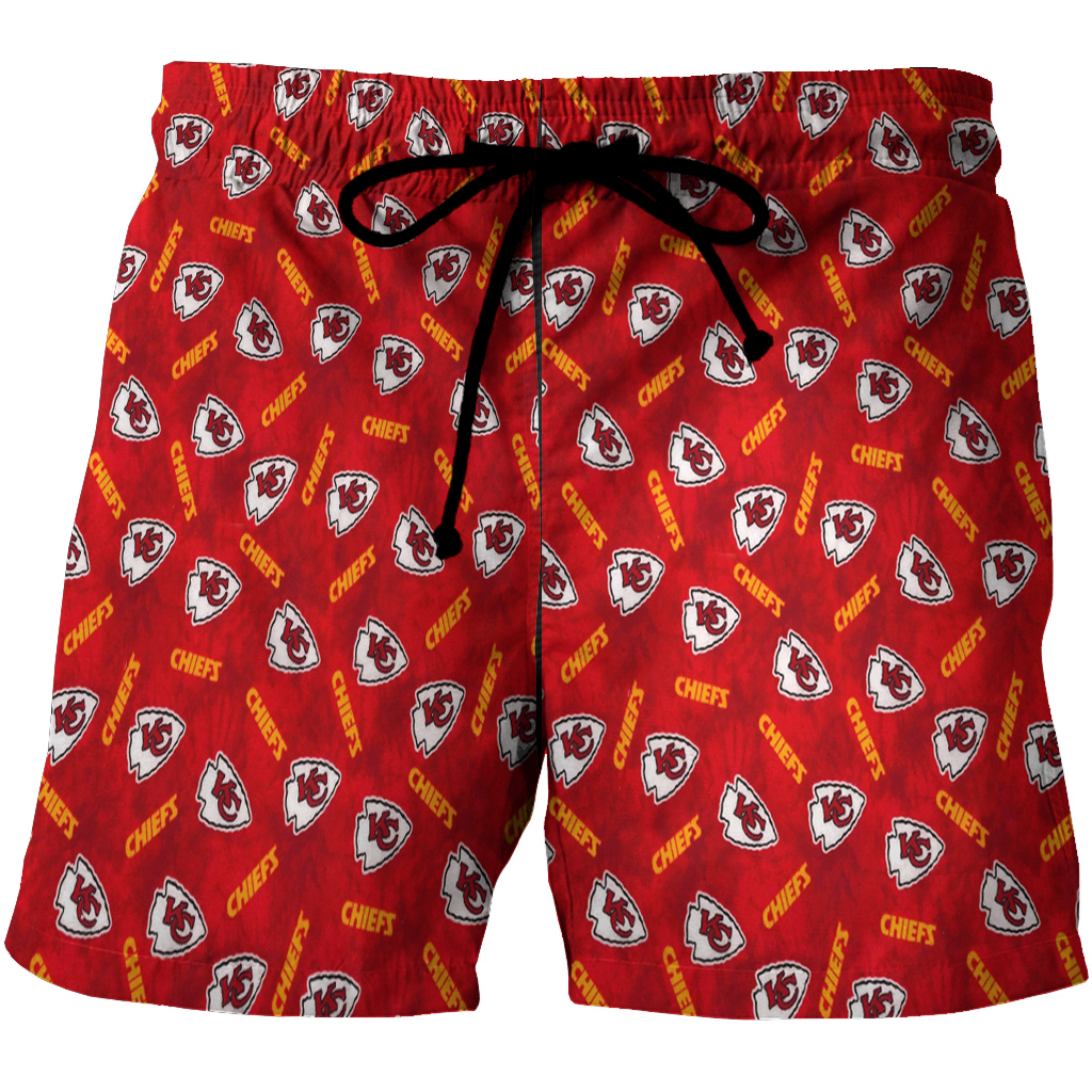 Kansas City Chiefs Emblem V11 3D All Over Print Summer Beach Hawaiian Short